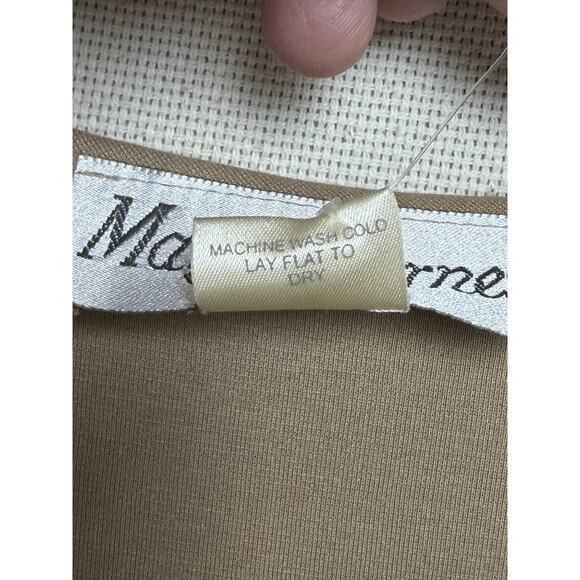 Maggie Barnes Women’s Plus Sz 3X Midi Dress Tan Beige Minimalist Modest - Picture 10 of 13